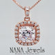 NANA Jewels Cushion Cut Halo CZ Simulated Diamond Solitaire Necklace Sterling Silver 8mm Zirconia Center Gemstone