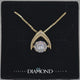 Central Diamond Center Omega Dancing Gemstone Necklace for Women in 925 Sterling Silver & Pure Brilliance Zirconia CZ