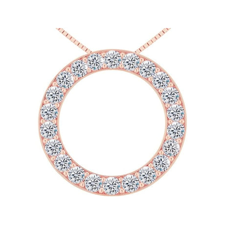 Central Diamond Center Sterling Silver Circle of Life Pendant Necklace – 5.00 Carat Cubic Zirconia (27 Stones, 3.50mm Each) – 925 Silver, 5g – Eternal Love Jewelry for Women