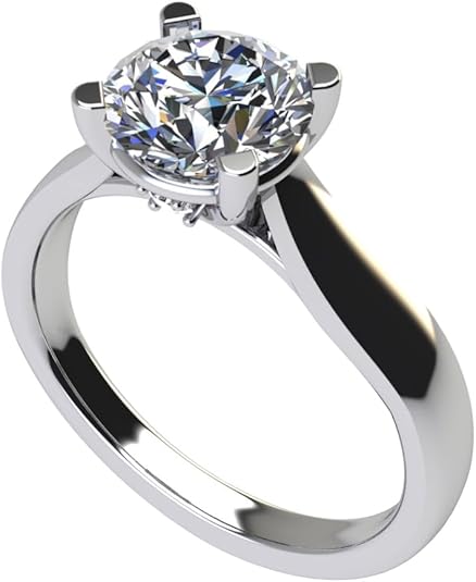 NANA Jewels Lucita Round Cut Solitaire Wedding Engagement Ring Series in 14K Gold w/Pure Brilliance Zirconia Simulated Diamond