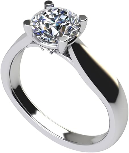 NANA Jewels Lucita Round Cut Solitaire Wedding Engagement Ring Series in 14K Gold w/Pure Brilliance Zirconia Simulated Diamond