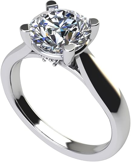NANA Jewels Lucita Round Cut Solitaire Wedding Engagement Ring Series in 14K Gold w/Pure Brilliance Zirconia Simulated Diamond