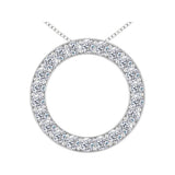 Central Diamond Center Sterling Silver Circle of Life Pendant Necklace – 5.00 Carat Cubic Zirconia (27 Stones, 3.50mm Each) – 925 Silver, 5g – Eternal Love Jewelry for Women