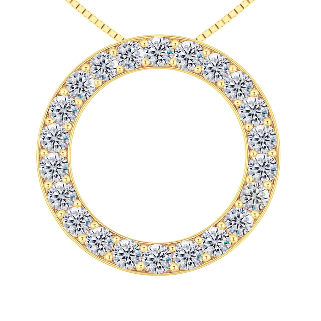 Central Diamond Center Sterling Silver Circle of Life Pendant Necklace – 5.00 Carat Cubic Zirconia (27 Stones, 3.50mm Each) – 925 Silver, 5g – Eternal Love Jewelry for Women