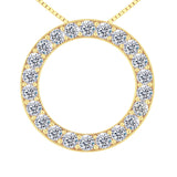 Central Diamond Center Sterling Silver Circle of Life Pendant Necklace – 5.00 Carat Cubic Zirconia (27 Stones, 3.50mm Each) – 925 Silver, 5g – Eternal Love Jewelry for Women