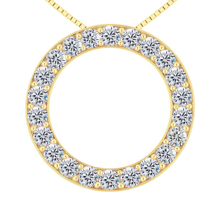 Central Diamond Center Sterling Silver Circle of Life Pendant Necklace – 5.00 Carat Cubic Zirconia (27 Stones, 3.50mm Each) – 925 Silver, 5g – Eternal Love Jewelry for Women