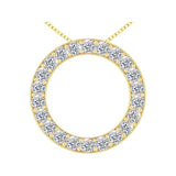 Central Diamond Center Sterling Silver Circle of Life Pendant Necklace – 5.00 Carat Cubic Zirconia (27 Stones, 3.50mm Each) – 925 Silver, 5g – Eternal Love Jewelry for Women