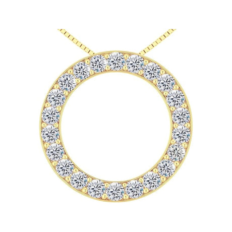 Central Diamond Center Sterling Silver Circle of Life Pendant Necklace – 5.00 Carat Cubic Zirconia (27 Stones, 3.50mm Each) – 925 Silver, 5g – Eternal Love Jewelry for Women